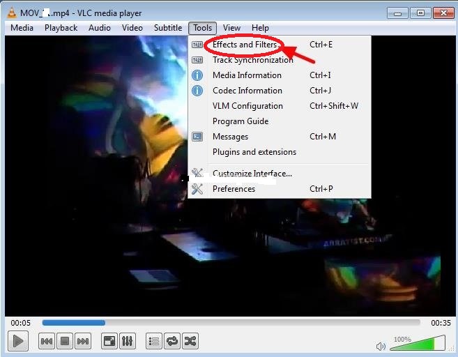 Rotate MOV File with VLC
