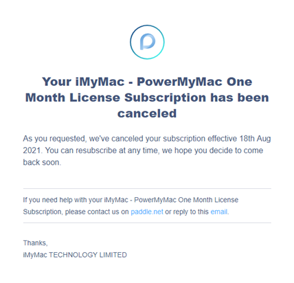 Cancel iMyMac Subscription