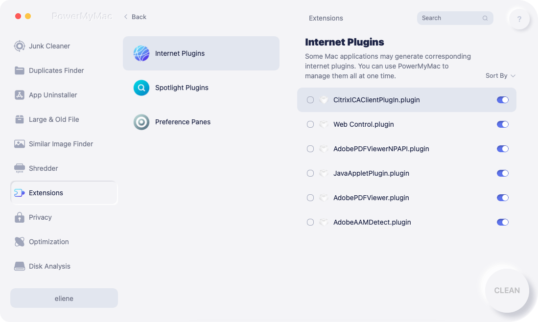 Habilitar o deshabilitar la extensión