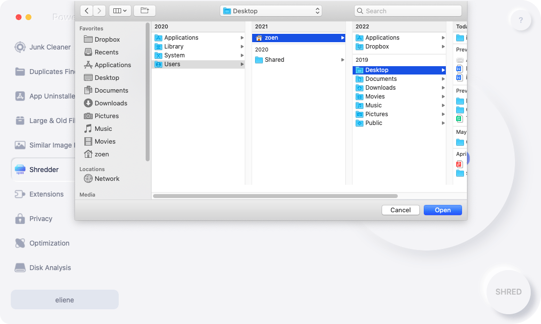 Choose the Desired Data to Erase