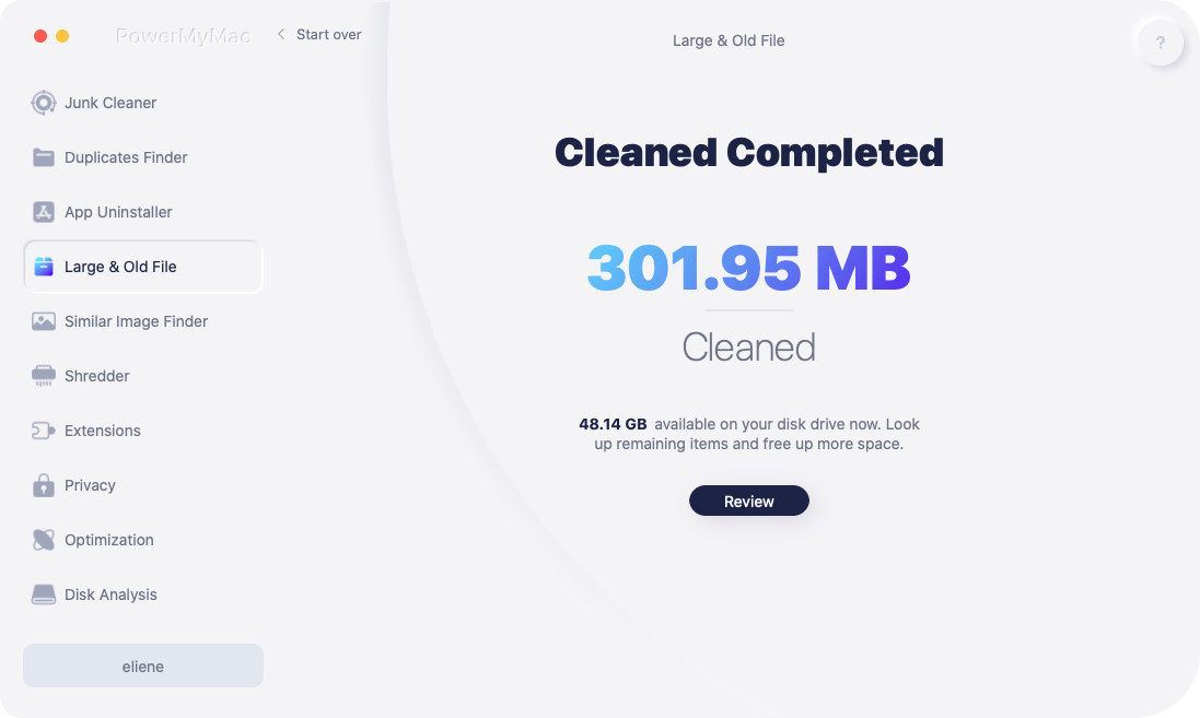 clean large and old files complete