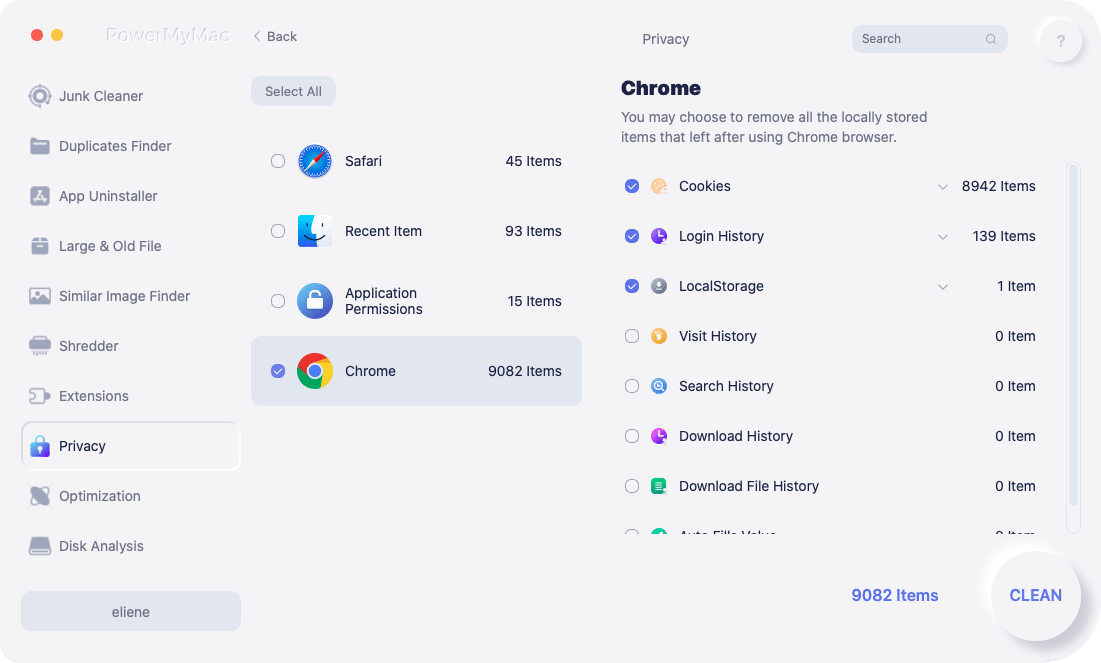 Choose Desired Browser Data to Clean