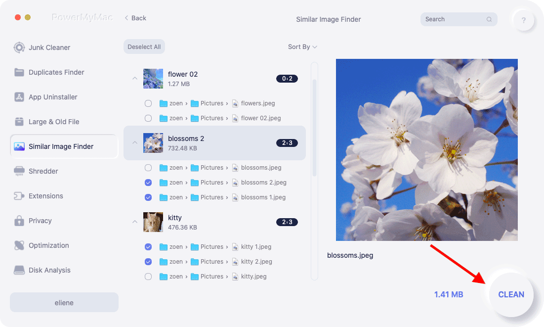 PowerMyMac's Similar Image Finder