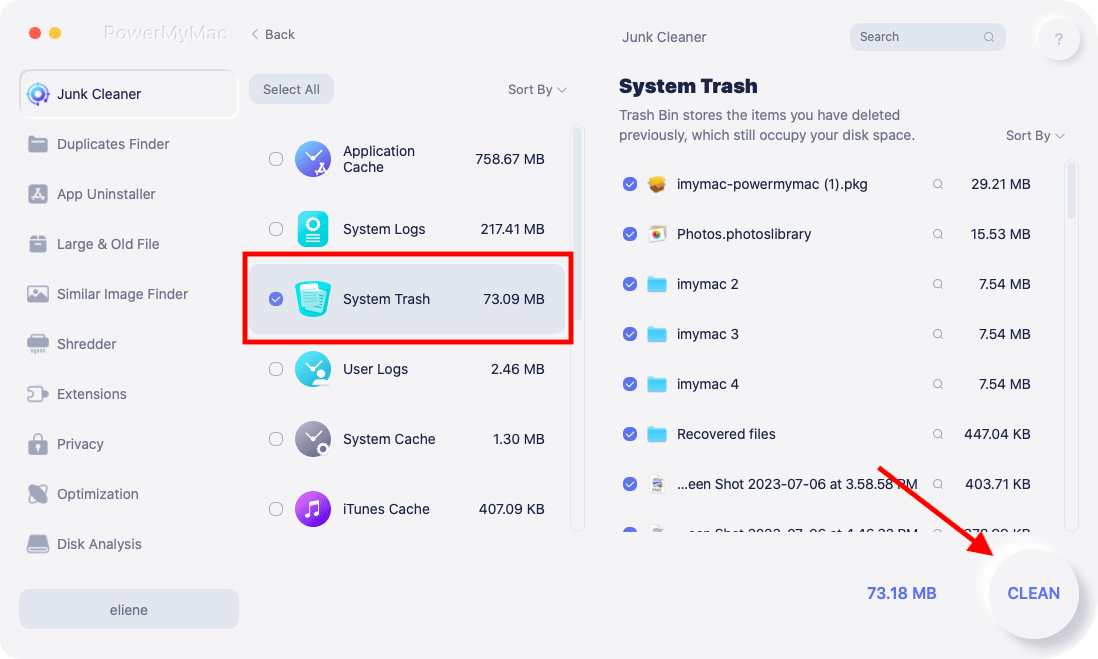  Choose the Files on Trash to Remove from Mac