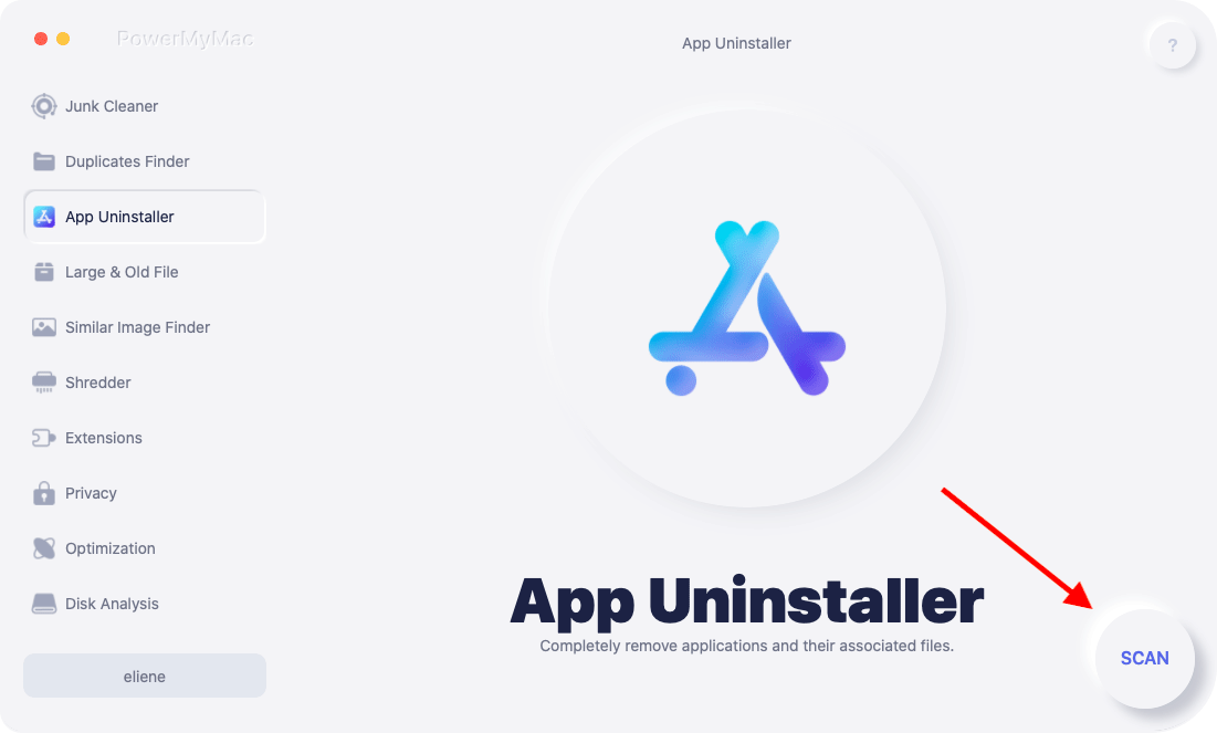 Select Uninstaller and Hit the Scan Button