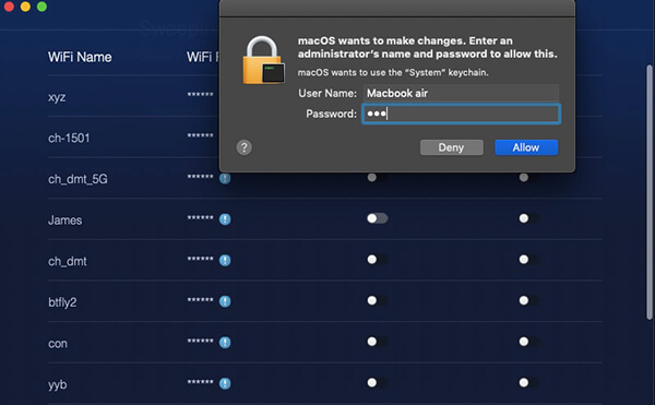 Wifi Network Sweep Wprowadź hasło