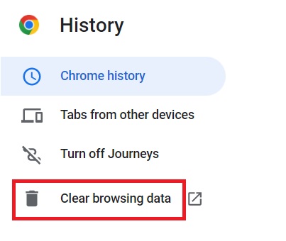 Delete Google Search History on Chrome