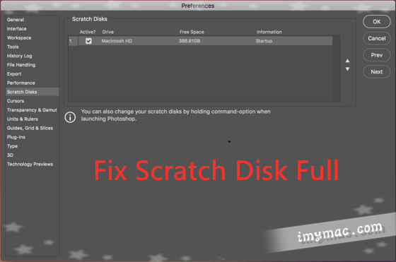 photoshop scratch disk full mac will not open