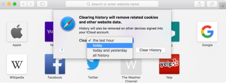 在Mac上清除Safari搜索历史记录