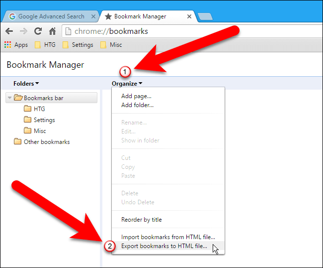 Export Bookmarks from Chrome