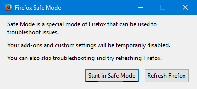Using Firefox on Safe Mode  to Fix Crashing Issue