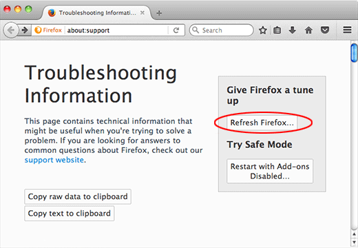 Refresh Firefox Browser