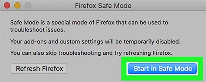 Using Firefox on Safe Mode  to Fix Crashing Issue