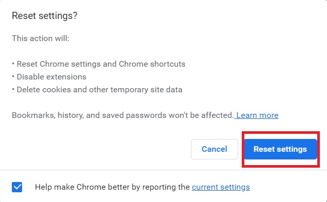 Reset Your Google Settings