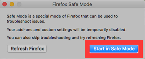 Inicie o Firefox em modo de segurança