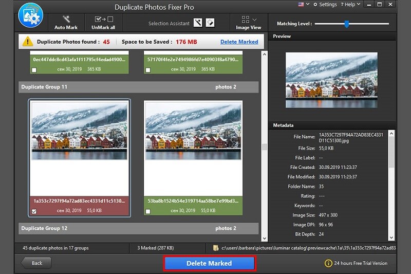 Recurso de recuperação de fotos do Duplicate Photos Fixer Pro