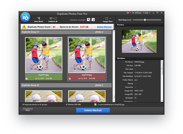 User Interface of Duplicate Photos Fixer Pro