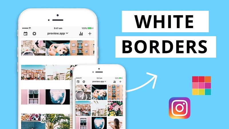 Gebruik Voorvertoning om witte kaders Instagram toe te voegen