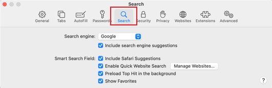 Remove Any Search Manager from Mac Safari