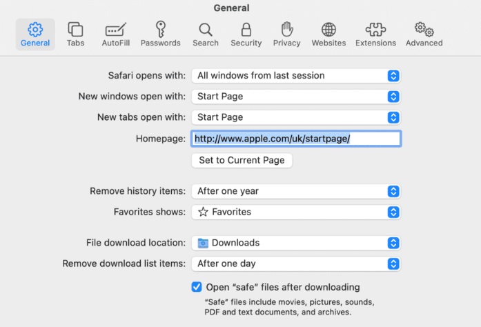 إزالة Yahoo Search على نظام Mac من متصفح Safari