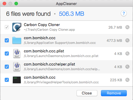 AppCleaner Encuentra archivos relacionados