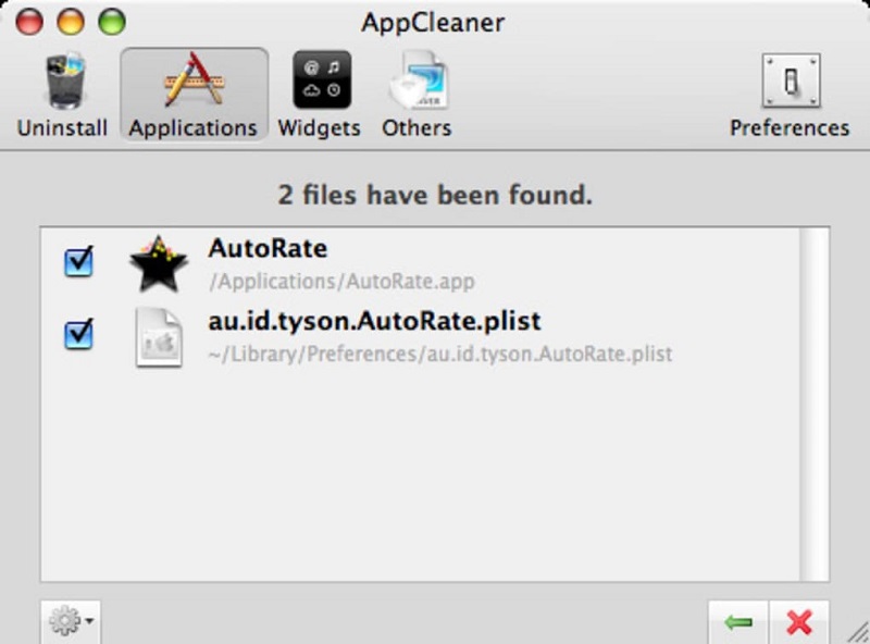 Удалить файл с помощью AppCleaner