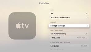 Apple TV 캐시를 지우기 위해 저장 공간 관리