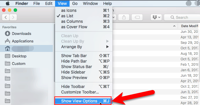 Find the Size of Files on Mac via List View