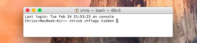 Mac에서 Chflags 파일 숨기기