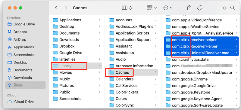 Limpe o cache do receptor Citrix no Mac