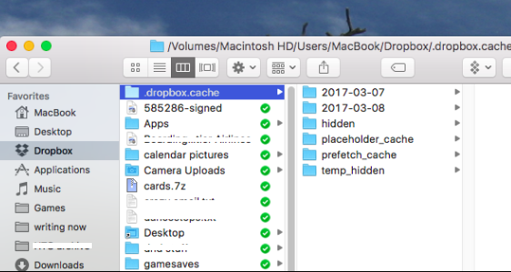 Очистить кэш Dropbox на Mac