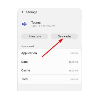 إفراغ ذاكرة التخزين المؤقت لـ Microsoft Teams على Android