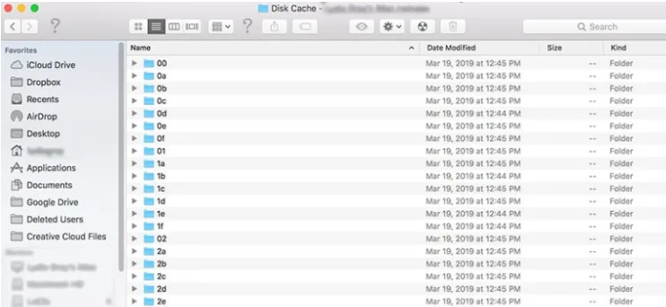 Excluir cache de disco para limpar Adobe Cache no Mac