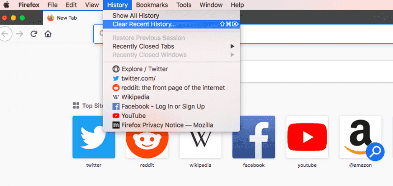 Удалить загрузки на Mac из Firefox