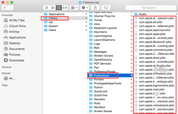 Mac 시스템 환경 설정 파일 삭제