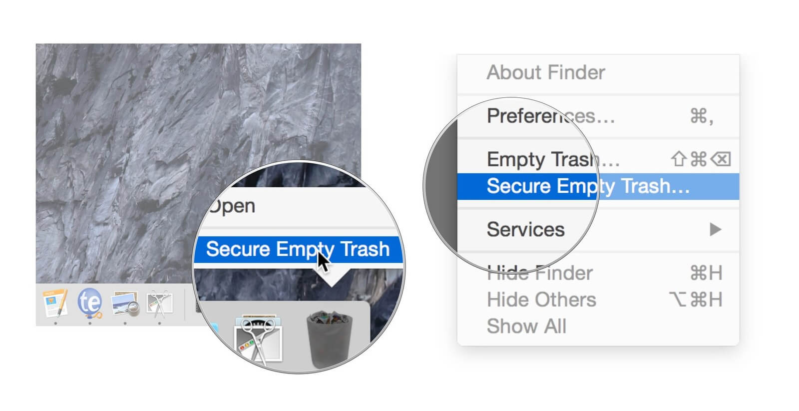 清空垃圾箱以清理 Mac