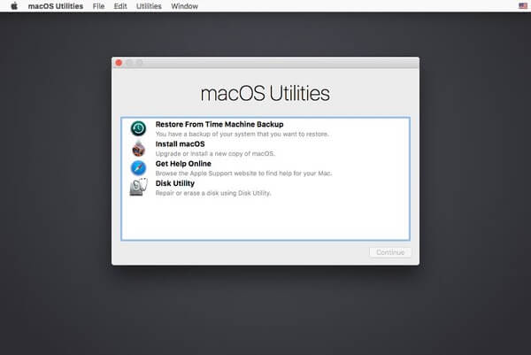 MacOS Utilities-venster