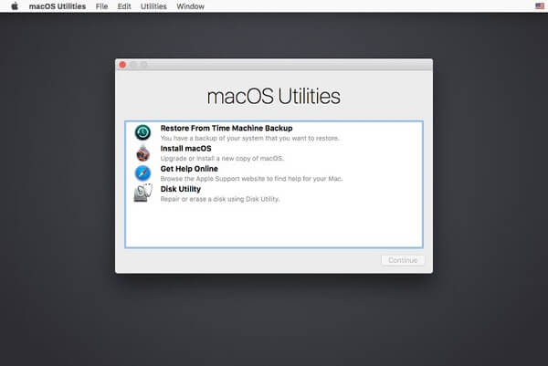 Окно Macos Utilities