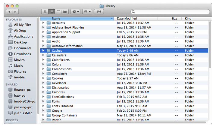 تنظيف ذاكرة التخزين المؤقت يدويًا على نظام التشغيل Mac