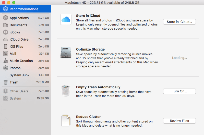 Optimize Storage on Mac