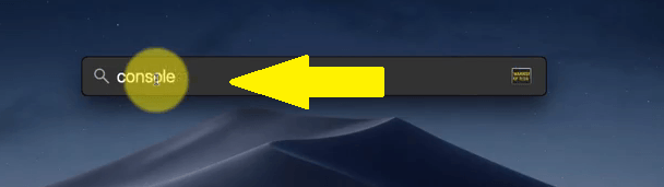  Type in Console in the Spotlight Search