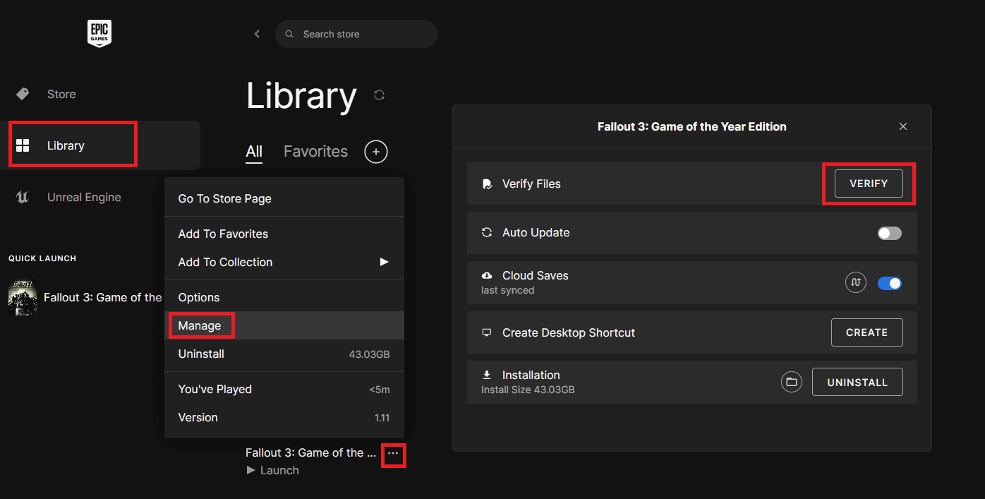 Verify Epic Games Game Cache