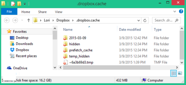 Очистить кэш Dropbox в Windows