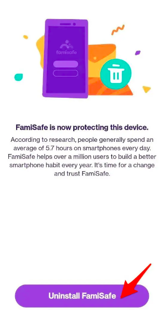 Odinstaluj FamiSafe na Androida