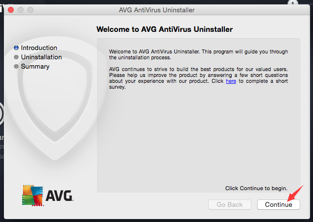 Wbudowany dezinstalator AVG