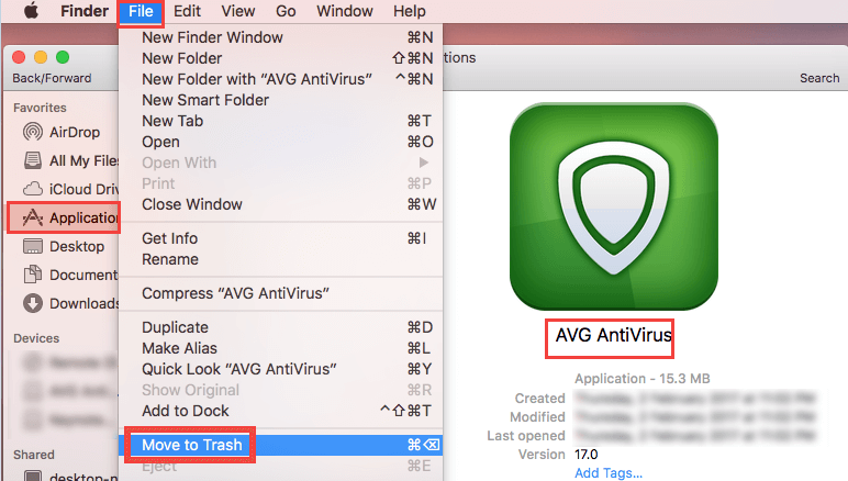 Remove AVG App from Mac