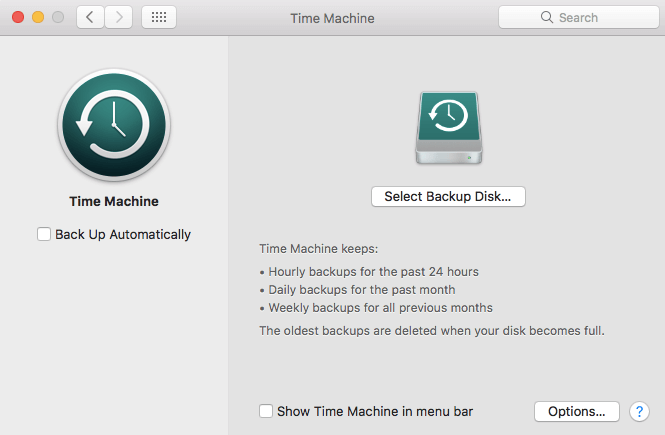 Backup With Time Machine