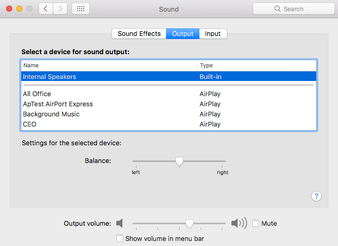 comprueba la configuración de sonido mac