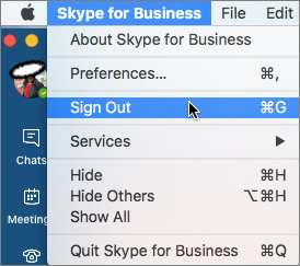 Очистить Skype для бизнеса Mac