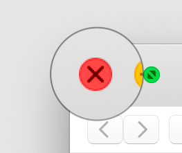Clique no ícone X para desinstalar o PhotoStyler no Mac